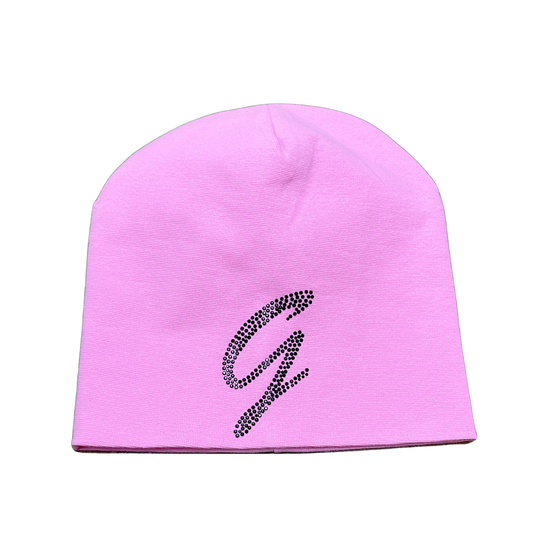 Pink GIFTED Skull W Black Rhinestones