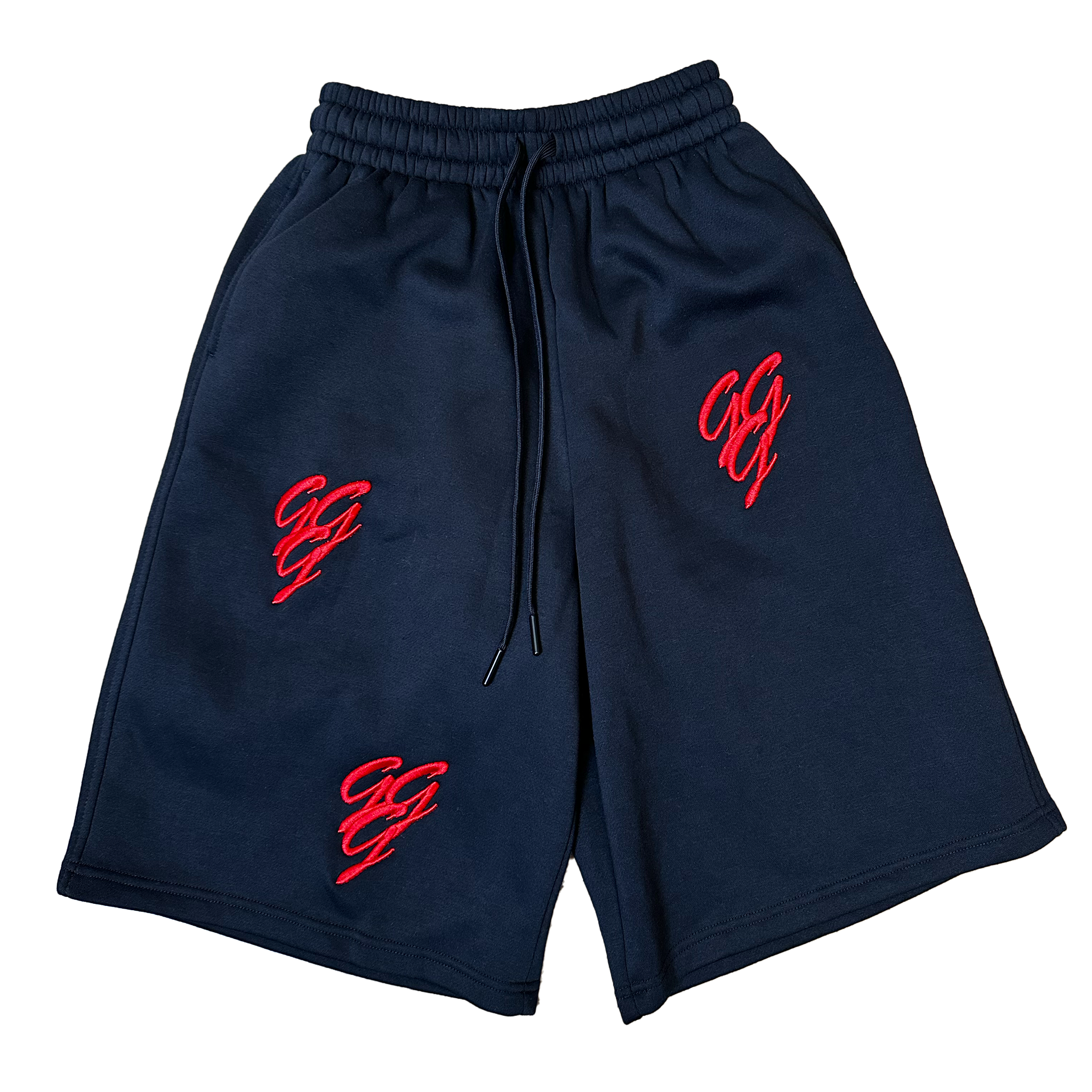 Black and Red Triple G Shorts