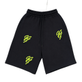 Black and Neon Triple G Shorts