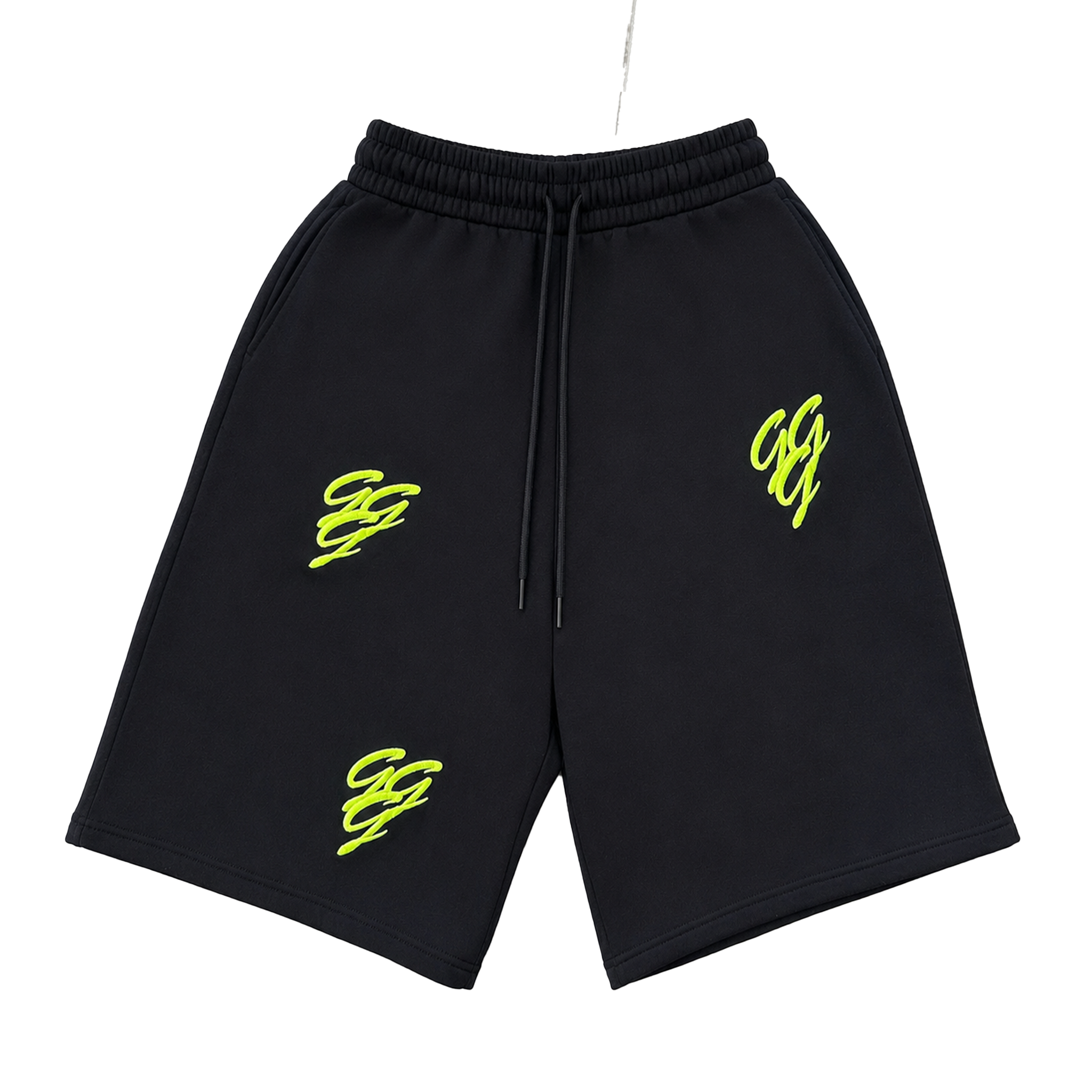 Black and Neon Triple G Shorts