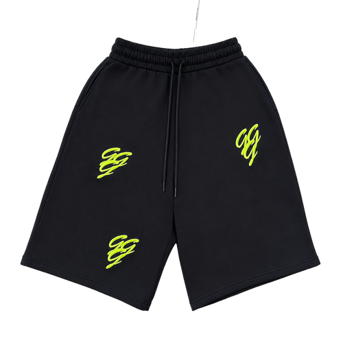 Black and Neon Triple G Shorts